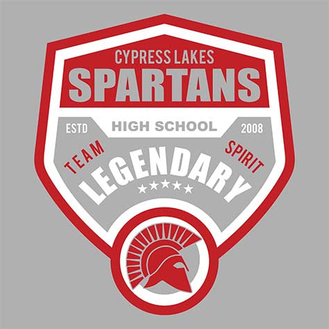 Cypress Lakes High School Spartans Sports Grey Garment Design 14