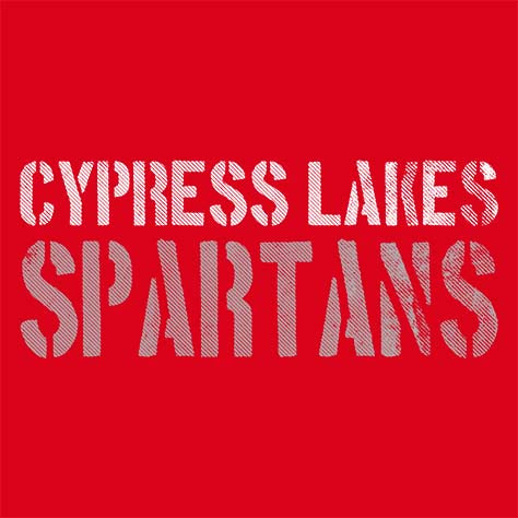 Cypress Lakes High School Spartans Red Garment Design  17