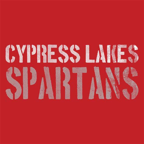 Cypress Lakes Spartans Premium Red T-shirt - Design 17