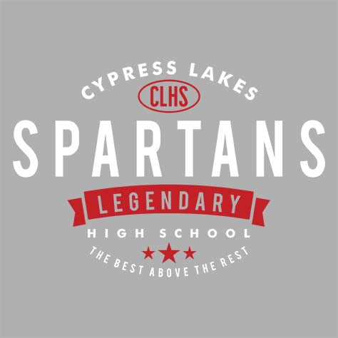 Cypress Lakes High School Spartans Sports Grey Garment Design 44