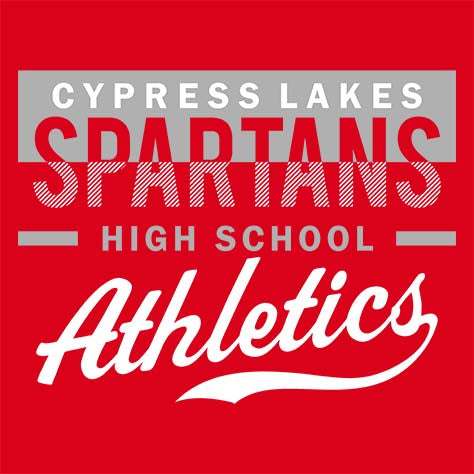 Cypress Lakes High School Spartans Red Garment Design 48