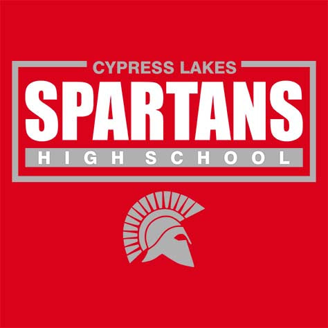Cypress Lakes High School Spartans Red Garment Design 49