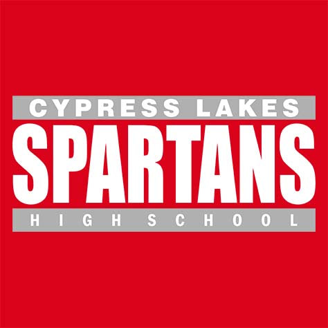 Cypress Lakes High School Spartans Red Garment Design 98