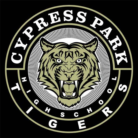 Cypress Park High School Tigers Black Garment Design02