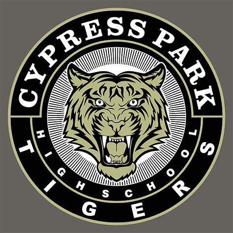 Cypress Park High School Tigers Charcoal Garment Design 02