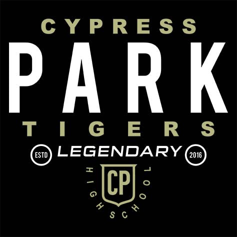 Cypress Park High School Tigers Black Garment Design 03