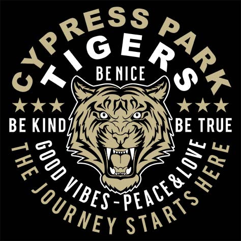 Cypress Park Tigers Premium Black Hoodie - Design 16