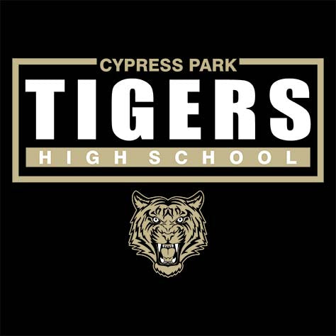 Cypress Park Tigers Premium Black Hoodie - Design 49