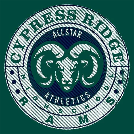 Cypress Ridge Rams Premium Forest Green T-shirt - Design 02