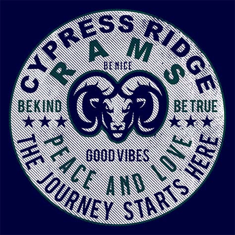 Cypress Ridge High School Rams Navy Garment Design 16