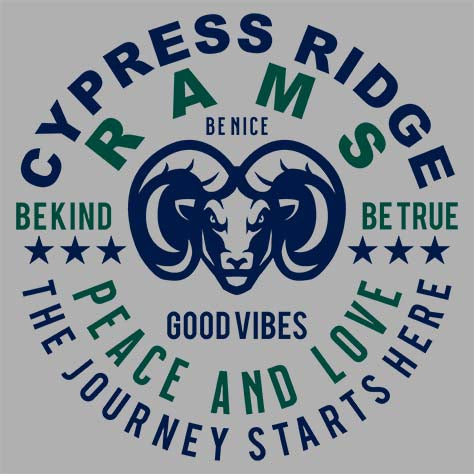 Cypress Ridge Rams Premium Grey Hoodie - Design 16