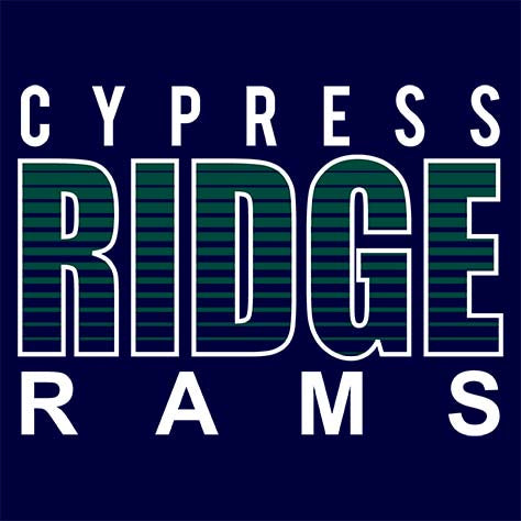 Cypress Ridge High School Rams Navy Garment Design 24