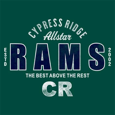 Cypress Ridge High School Rams Forest Green Garment Design 40