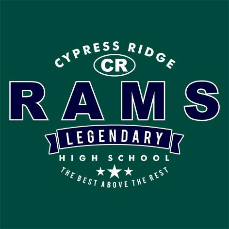 Cypress Ridge High School Rams Forest Green Garment Design 44