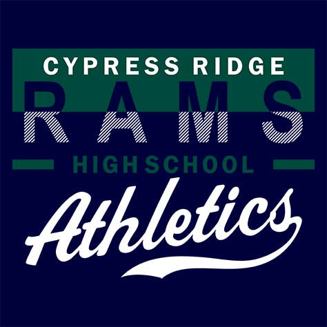 Cypress Ridge High School Rams Navy Garment Design 48