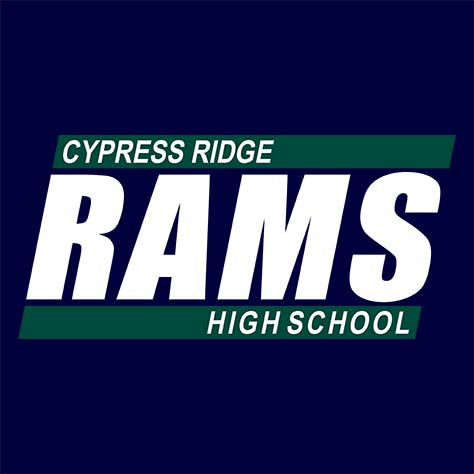 Cypress Ridge High School Rams Navy Garment Design 72