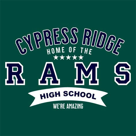 Cypress Ridge High School Rams Forest Green Garment Design 96