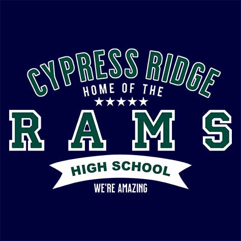 Cypress Ridge Rams Premium Navy T-shirt - Design 96