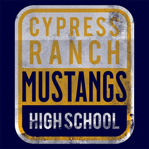 Cypress Ranch Mustangs Premium Navy T-shirt - Design 01