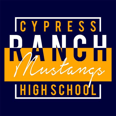 Cypress Ranch Mustangs Premium Navy T-shirt - Design 05