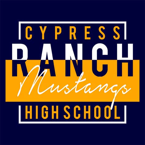 Cypress Ranch High School Mustangs Navy Garment Design 05