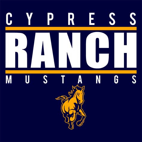 Cypress Ranch Mustangs Premium Navy T-shirt - Design 07