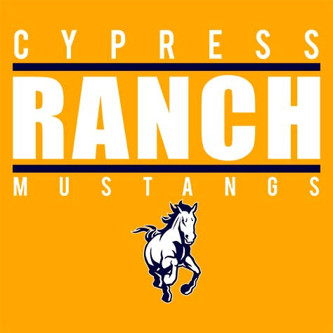 Cypress Ranch High School Mustangs Gold Garment Design 07