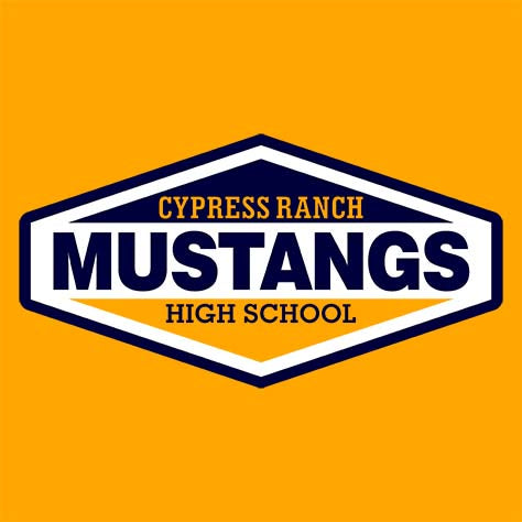 Cypress Ranch Mustangs Premium Gold T-shirt - Design 09