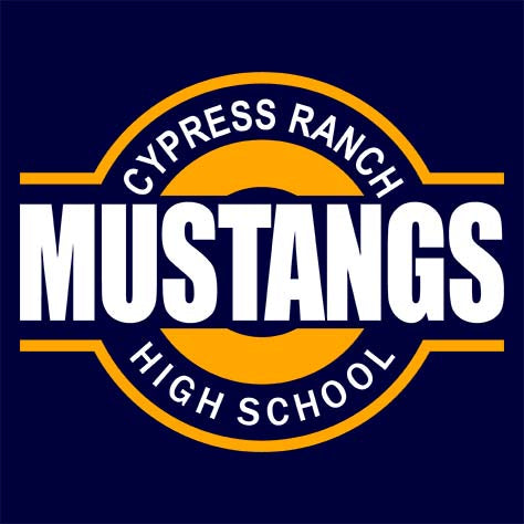 Cypress Ranch Mustangs Premium Navy T-shirt - Design 11