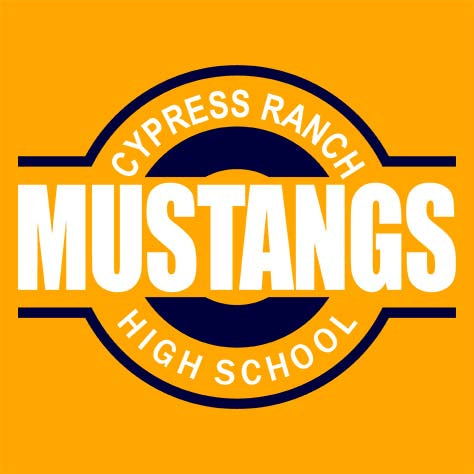 Cypress Ranch Mustangs Premium Gold T-shirt - Design 11