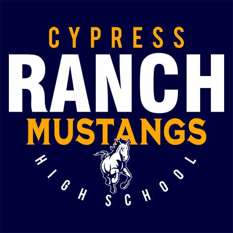 Cypress Ranch High School Mustangs Navy Garment Design 12