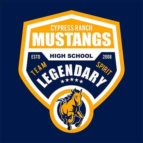 Cypress Ranch Mustangs Premium Navy Hoodie - Design 14