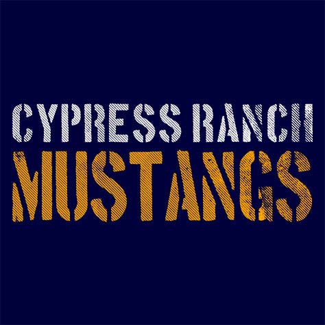 Cypress Ranch Mustangs Premium Navy T-shirt - Design 17