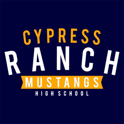 Cypress Ranch High School Mustangs Navy Garment Design 21