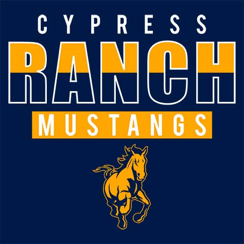 Cypress Ranch Mustangs Premium Navy Hoodie - Design 23