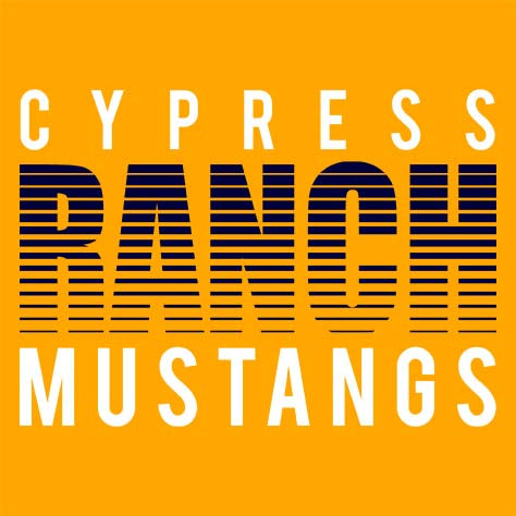 Cypress Ranch High School Mustangs Gold Garment Design 24