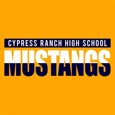 Cypress Ranch High School Mustangs Gold Garment Design 25