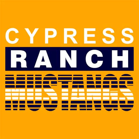 Cypress Ranch Mustangs Premium Gold T-shirt - Design 35