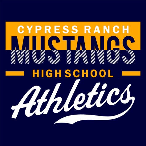Cypress Ranch High School Mustangs Navy Garment Design 48