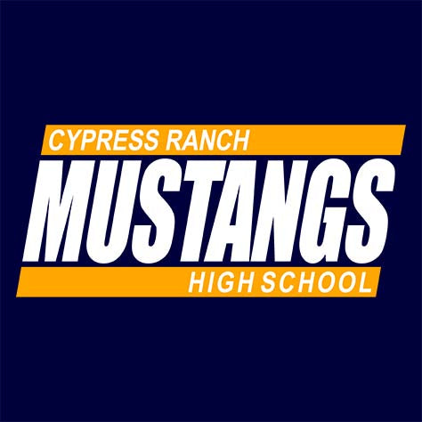 Cypress Ranch High School Mustangs Navy Garment Design 72