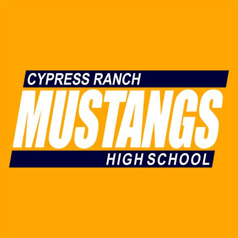 Cypress Ranch High School Mustangs Gold Garment Design 72