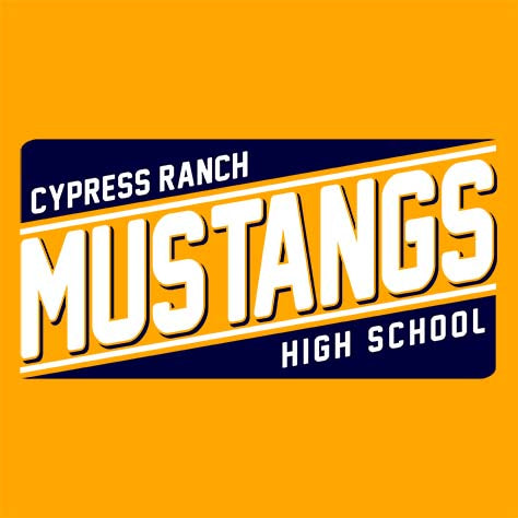 Cypress Ranch High School Mustangs Gold Garment Design 84