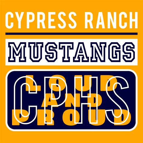 Cypress Ranch High School Mustangs Gold Garment Design 86