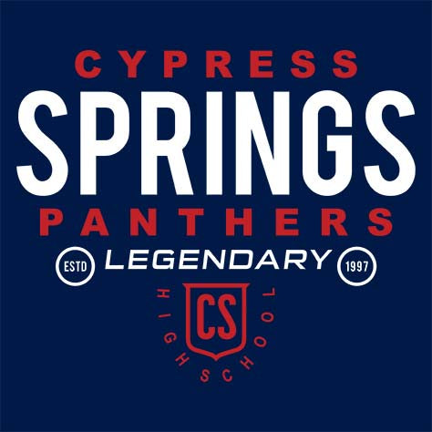 Cypress Springs Panthers Premium Navy Blue Hoodie - Design 03