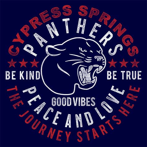 Cypress Springs High School Panthers Navy Garment Design 16