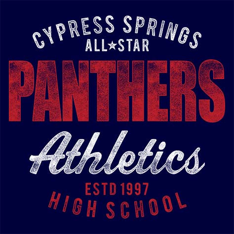 Cypress Springs High School Panthers Navy Garment Design 34