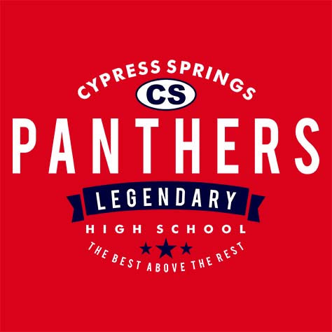 Cypress Springs High School Panthers Red Garment Design 44