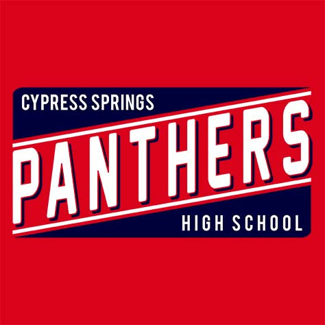 Cypress Springs High School Panthers Red Garment Design 84