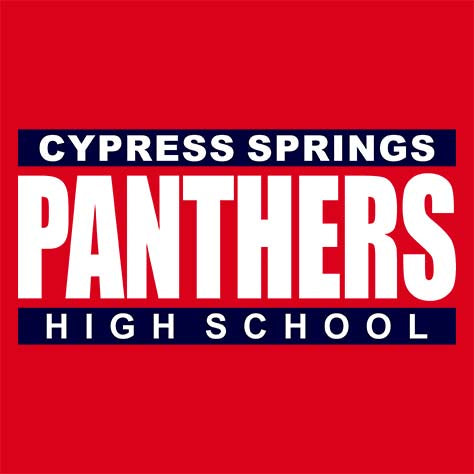 Cypress Springs High School Panthers Red Garment Design 98