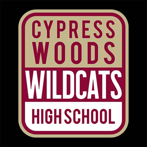 Cypress Woods Wildcats Premium Black Hoodie - Design 01